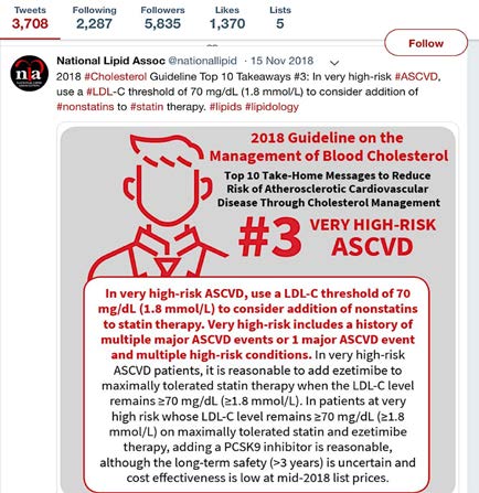 Figure 3. One of four NLA patient-centered digital infographics on the 2018 guideline. 