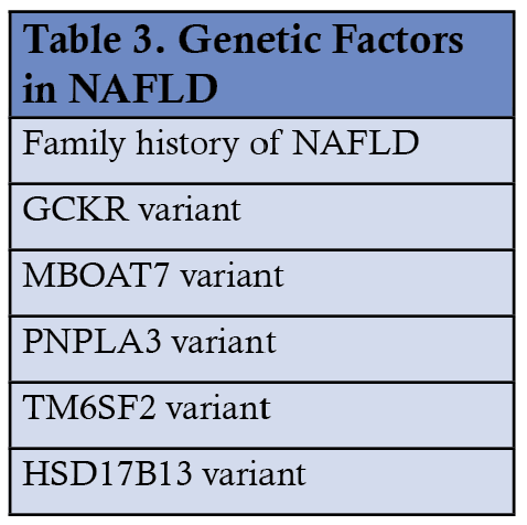 Table 3. Genetic Factors in NAFLD